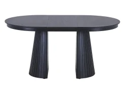 Mesa de comedor extensible de 4 a 10 personas chapa de fresno - Negro - LATSURY