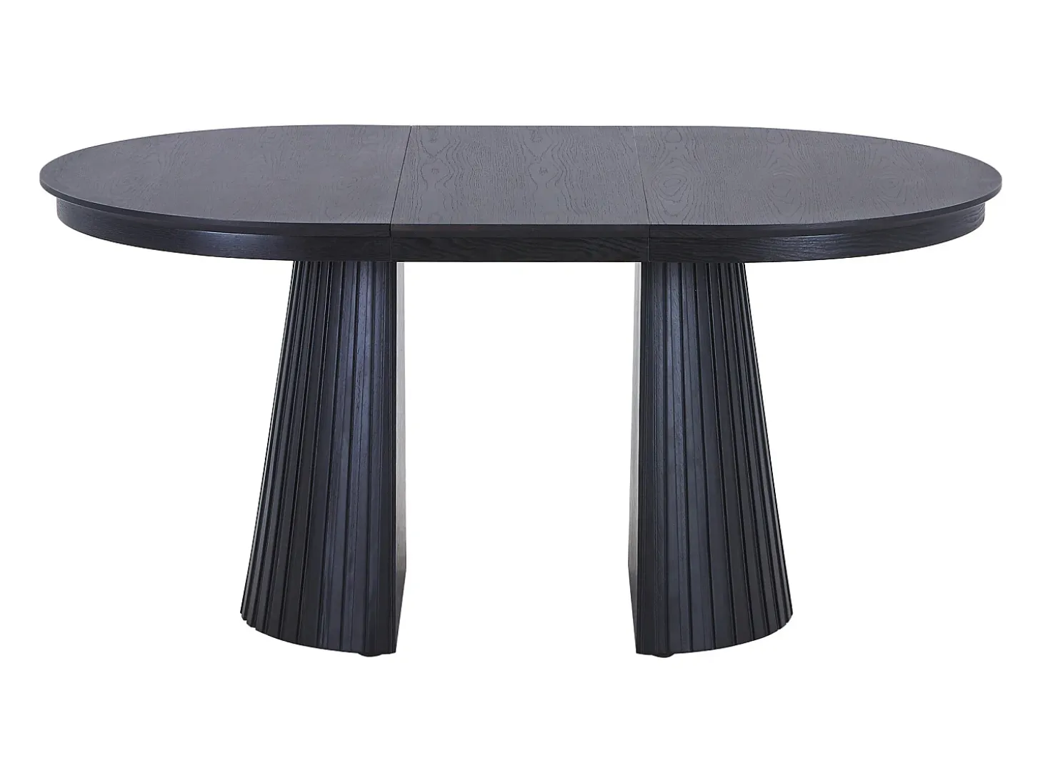 Mesa de comedor extensible de 4 a 10 personas chapa de fresno - Negro - LATSURY