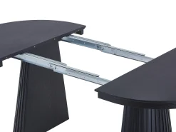 Mesa de comedor extensible de 4 a 10 personas chapa de fresno - Negro - LATSURY
