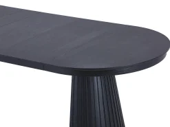 Mesa de comedor extensible de 4 a 10 personas chapa de fresno - Negro - LATSURY