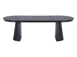 Mesa de comedor extensible de 4 a 10 personas chapa de fresno - Negro - LATSURY