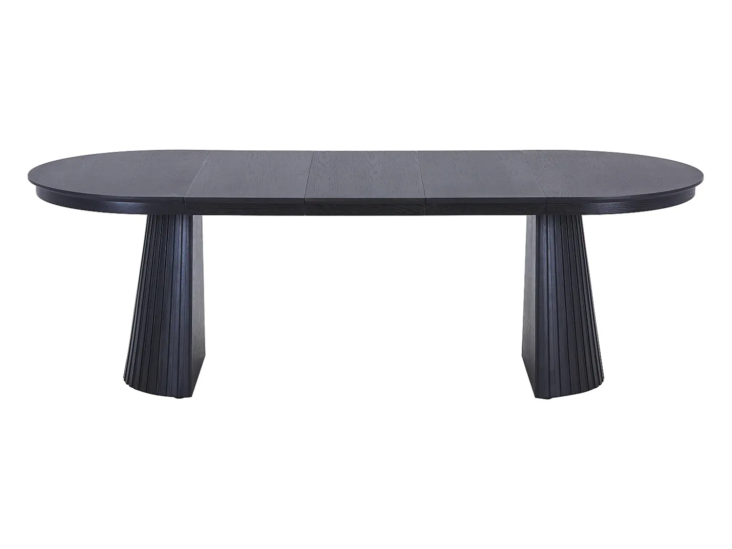 Mesa de comedor extensible de 4 a 10 personas chapa de fresno - Negro - LATSURY