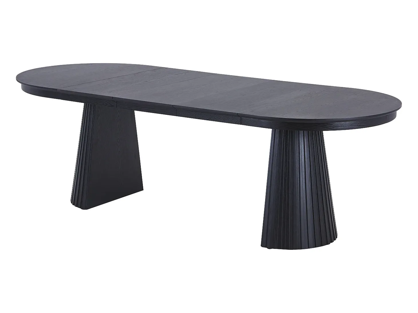 Mesa de comedor extensible de 4 a 10 personas chapa de fresno - Negro - LATSURY