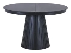 Mesa de comedor extensible de 4 a 10 personas chapa de fresno - Negro - LATSURY