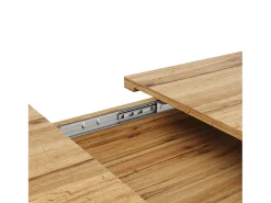 Mesa de comedor extensible 120/160x75x75.5 cm - Para 6 personas - MDF + metal - Natural