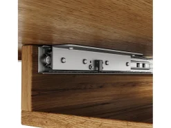 Mesa de comedor extensible 120/160x75x75.5 cm - Para 6 personas - MDF + metal - Natural