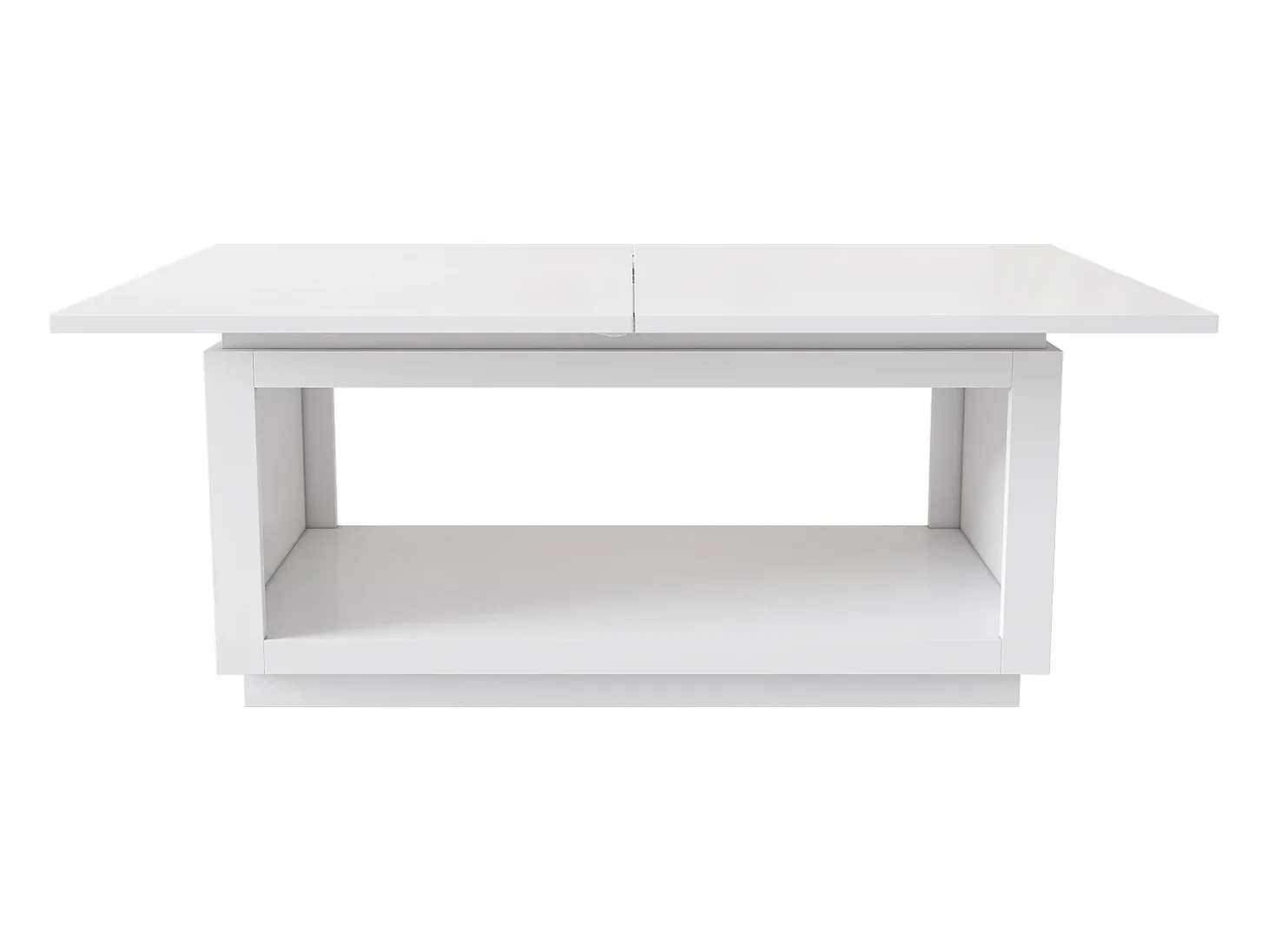 Mesa de comedor extensible, cuadrada, mesa de centro, blanca, MDF, (140/180x70x76,5 cm)