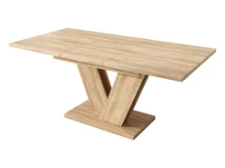 Mesa de comedor extensible - 140/180 x 80 x 75,5 cm - para 4 a 6 personas - Patas en forma de V - estilo minimalista - MDF - natural