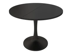 Mesa de comedor extensible - 100/140 x 100 x 75 cm - sencilla y moderna - MDF - negra
