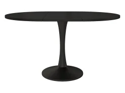 Mesa de comedor extensible - 100/140 x 100 x 75 cm - sencilla y moderna - MDF - negra