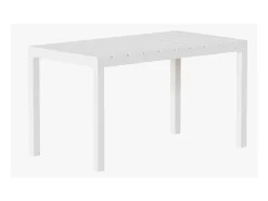 Mesa de Comedor Fija – 120x80x75 cm, Polipropileno Blanco, Apta para Exterior, Diseño Moderno y Resistente.