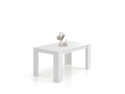 Mesa de comedor fija en blanco artik 140X80 cm Naya Blanco Artik (Blanco Mate)