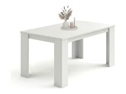 Mesa de comedor fija en blanco artik 140X80 cm Naya Blanco Artik (Blanco Mate)