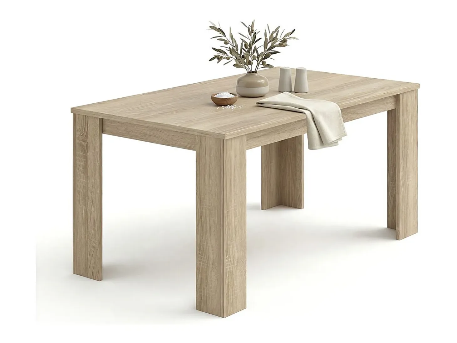 Mesa de comedor fija en roble canadian 140X80 cm Naya Roble Canadian