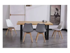 Mesa de comedor fija Loft Roble nordish/negro 160 cm(ancho) 100 cm(fondo) 75 cm(alto).