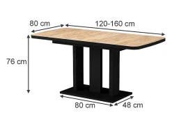Mesa de comedor goldkraft roble/negro 120x80x77.3 fenaro