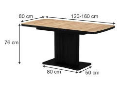 Mesa de comedor goldkraft roble/negro 120x80x77.4 fenaro