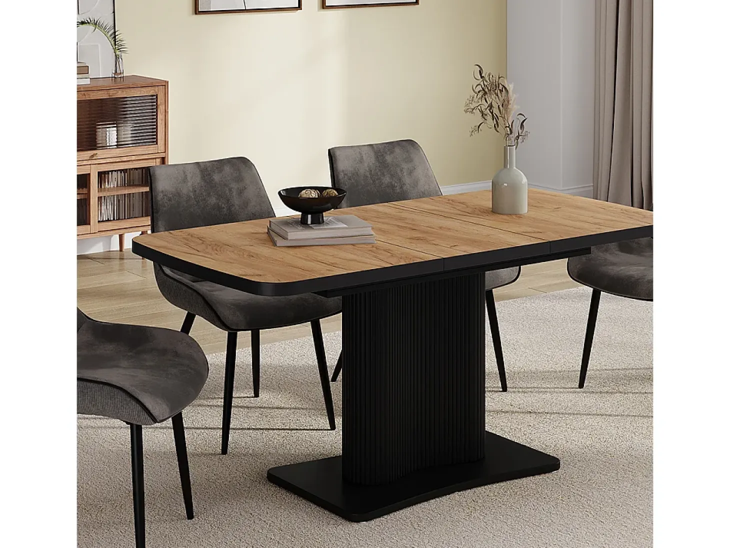 Mesa de comedor goldkraft roble/negro 120x80x77.4 fenaro