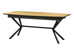 Mesa de comedor GRANI – Chapa de roble claro y metal – 180-270 cm – Extensible