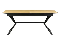 Mesa de comedor GRANI – Chapa de roble claro y metal – 180-270 cm – Extensible