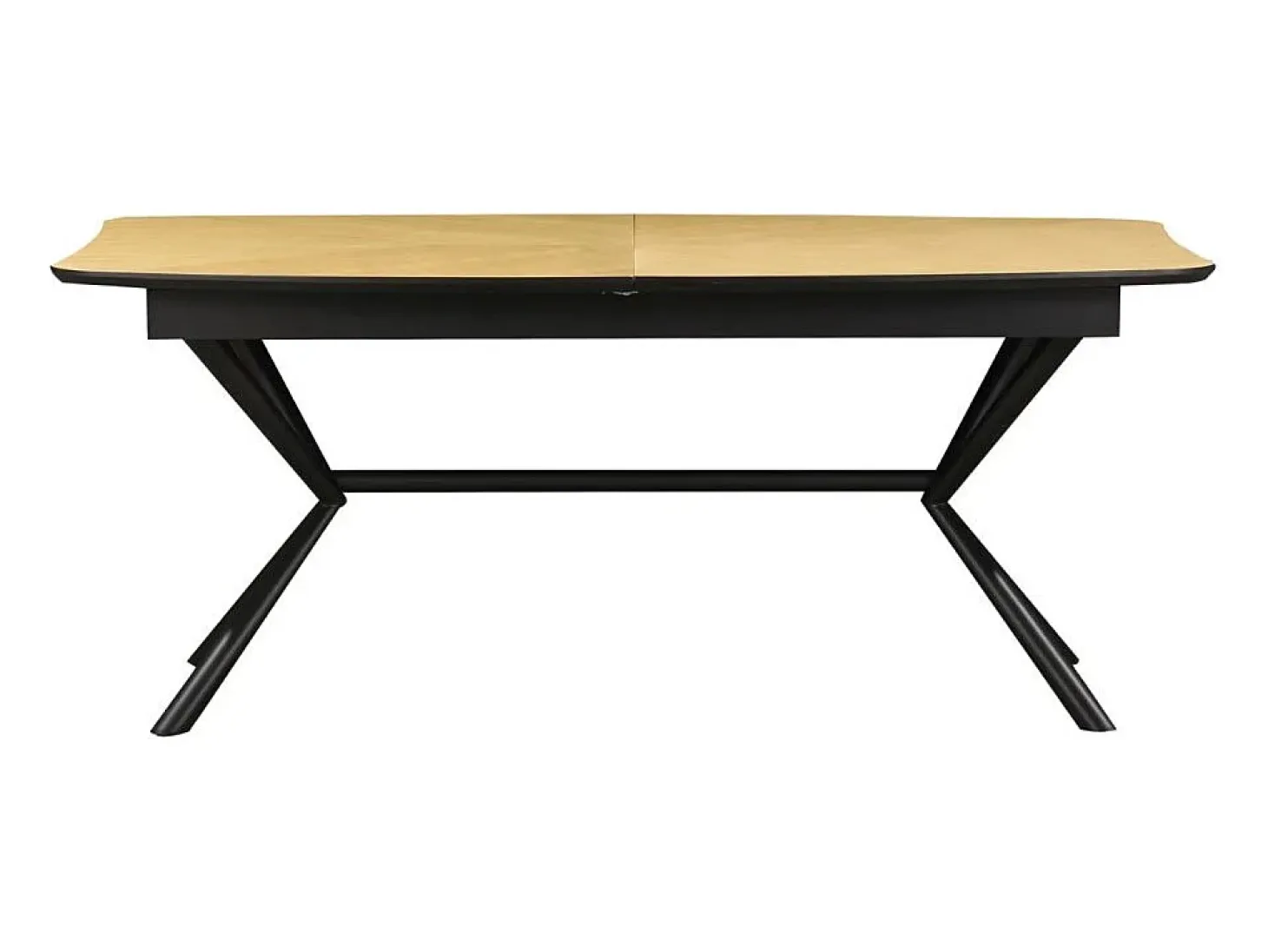 Mesa de comedor GRANI – Chapa de roble claro y metal – 180-270 cm – Extensible
