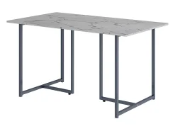 Mesa de comedor gris/mármol-blanco 140x80x75 merido