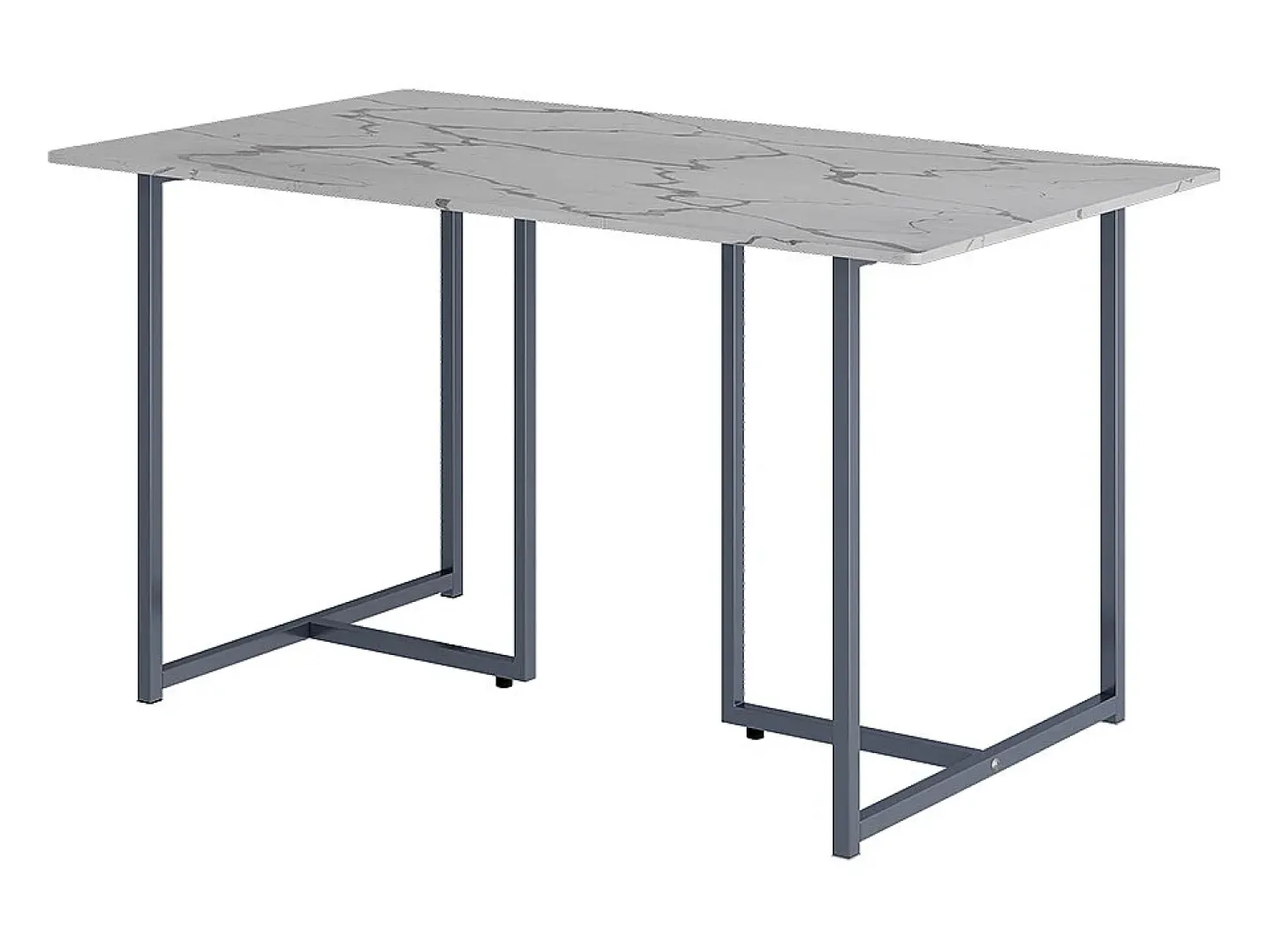 Mesa de comedor gris/mármol-blanco 140x80x75 merido