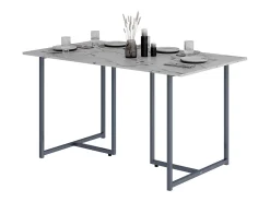 Mesa de comedor gris/mármol-blanco 140x80x75 merido