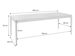 Mesa de comedor hevea y fresno, 8 plazas nogal