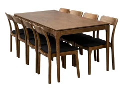 Mesa de comedor hevea y fresno, 8 plazas nogal