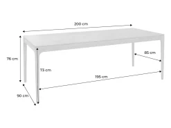 Mesa de comedor hevea y fresno, 8 plazas natural