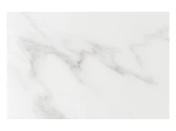 Mesa de comedor HEXA 180 cm – Tablero de cerámica efecto mármol blanco y estructura de metal negro