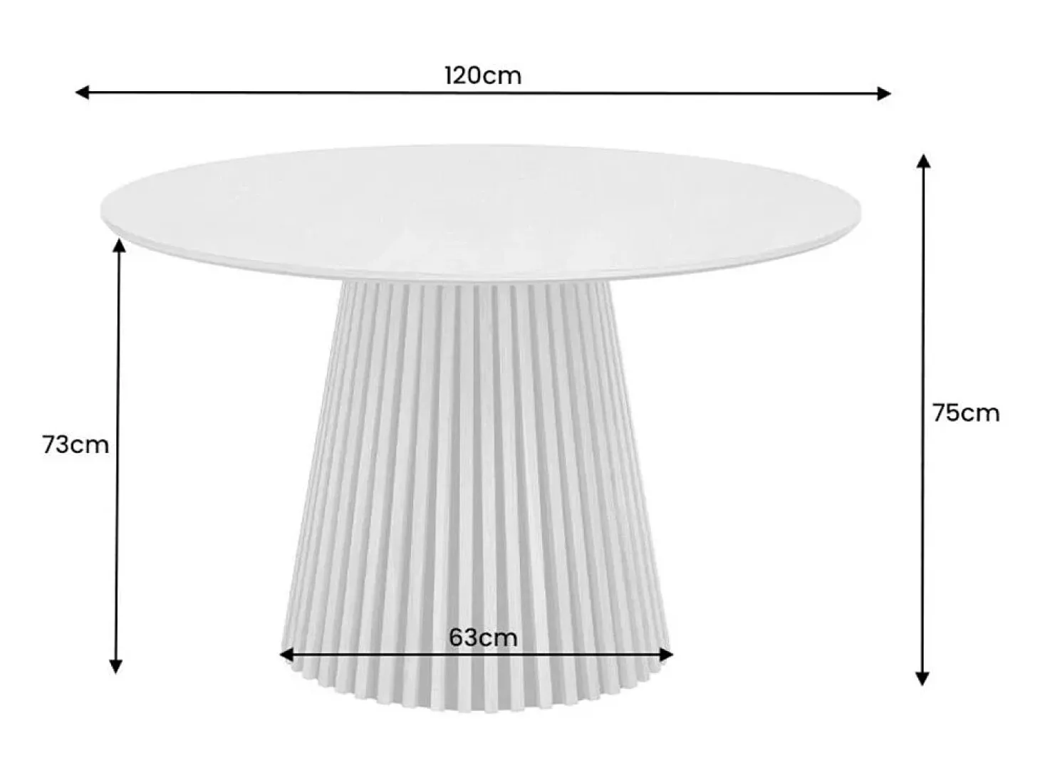 Mesa de comedor KANOVA 120 cm – Tablero redondo de roble claro y pie central de diseño – Estilo contemporáneo