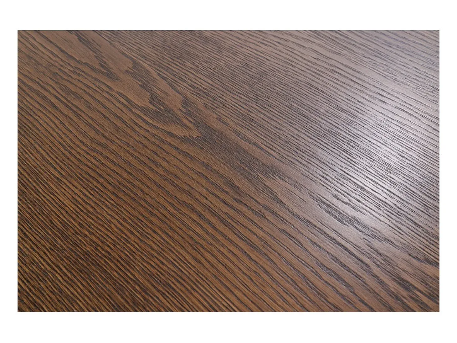 Mesa de comedor KANOVA 120 cm – Tablero redondo de roble oscuro y pie central de diseño – Estilo contemporáneo