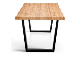 Mesa de comedor Kibak 200 cm de roble rústico y metal negro