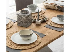 Mesa de comedor Kundy rectangular 160 cm en madera maciza de roble