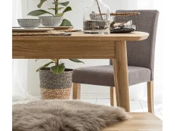 Mesa de comedor Kundy rectangular 160 cm en madera maciza de roble