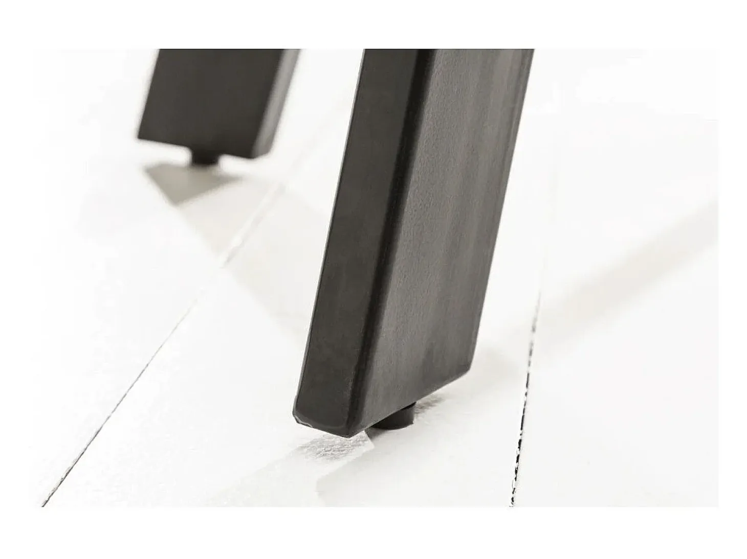 Mesa de comedor LODEN 80 cm – Tablero redondo de madera maciza de mango y estructura de metal negro