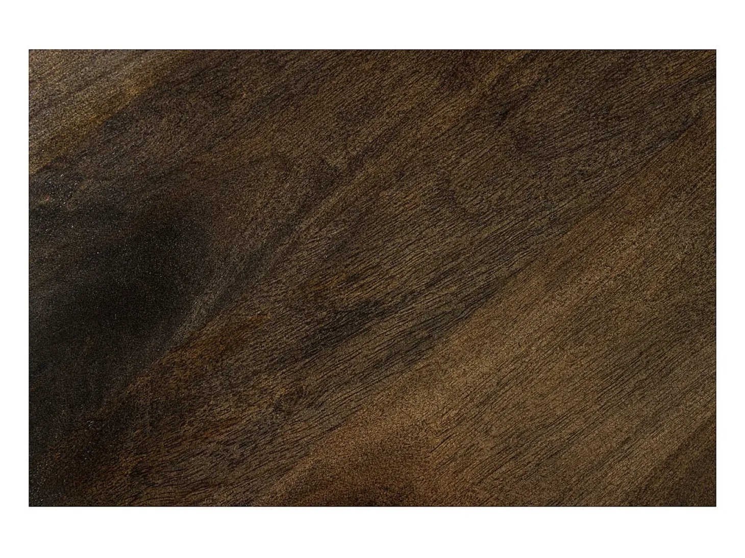 Mesa de comedor LODEN redonda 120 cm – Mesa industrial de madera maciza de mango y metal