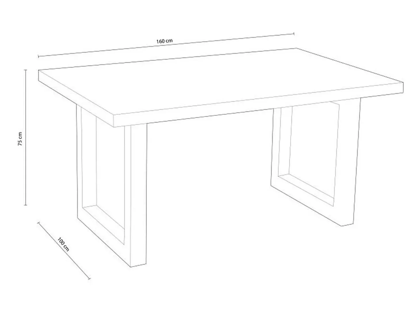 Mesa de comedor Loft fija roble oscuro 75x160x100 cm Adec