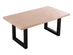 Mesa de comedor Loft rectangular diseño nórdico roble Nordish/negro 76x180x100 cm Adec