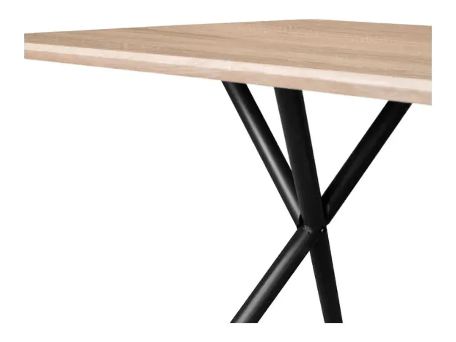 Mesa de comedor Látigo diseño fijo natural/negro 76x160x90 cm