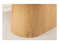 Mesa de comedor LUMEA – Ovalada 200 cm – Efecto mármol blanco – Pie ancho – Estilo contemporáneo