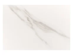 Mesa de comedor LUMEA – Rectangular 200 cm – Tablero cerámico efecto mármol blanco y pata aspecto madera clara