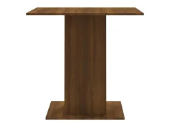 Mesa de comedor madera contrachapada roble marrón 80x80x75 cm