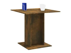 Mesa de comedor madera contrachapada roble ahumado 80x80x75 cm