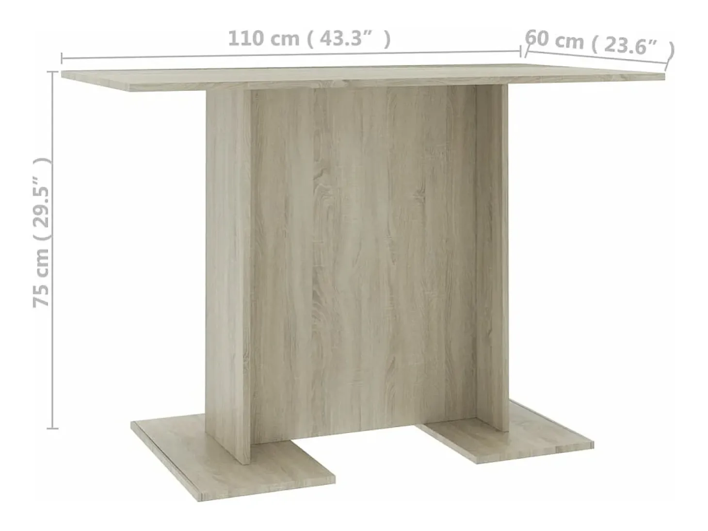 Mesa de comedor madera contrachapada roble sonoma 110x60x75cm