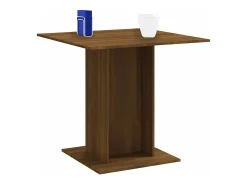Mesa de comedor madera contrachapada roble marrón 80x80x75 cm