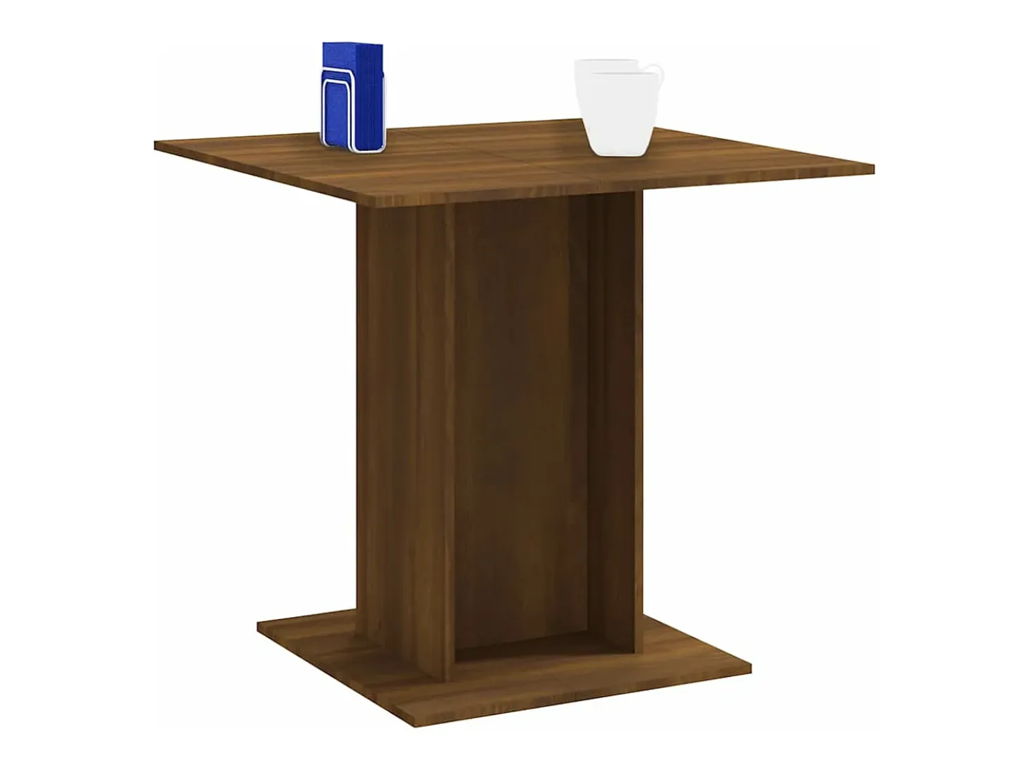 Mesa de comedor madera contrachapada roble marrón 80x80x75 cm