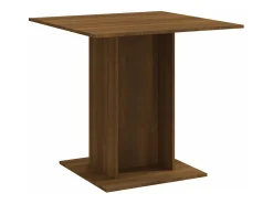 Mesa de comedor madera contrachapada roble marrón 80x80x75 cm